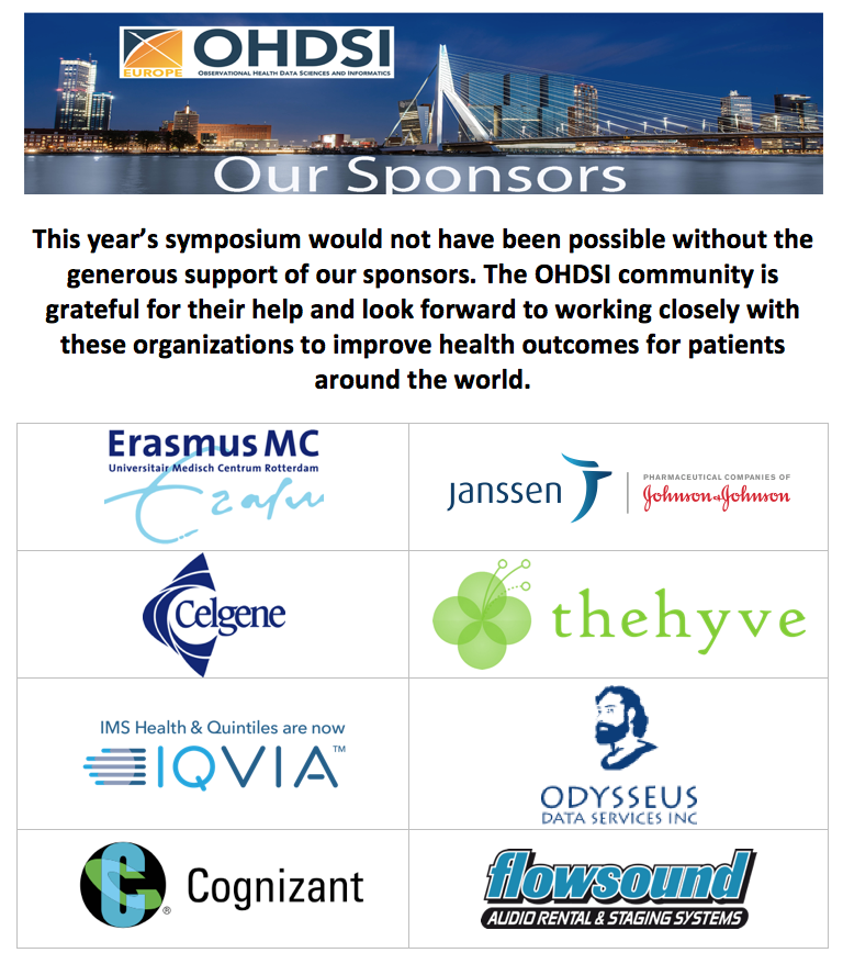 OHDSI Symposium 2018 sponsors